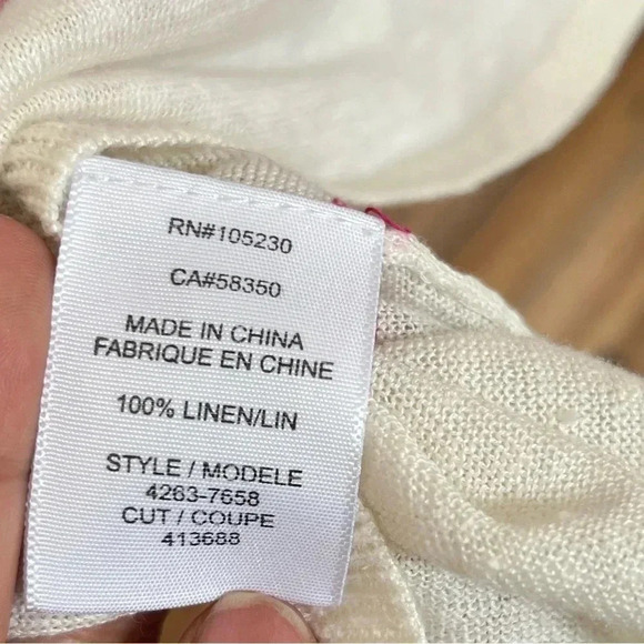 Joie 100% Linen Sweater Size XS- striped - Picture 5 of 7